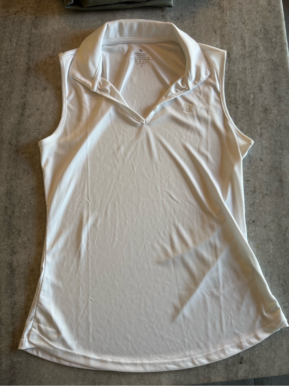 White Sleeveless Polo Tank Top - Women’s golf